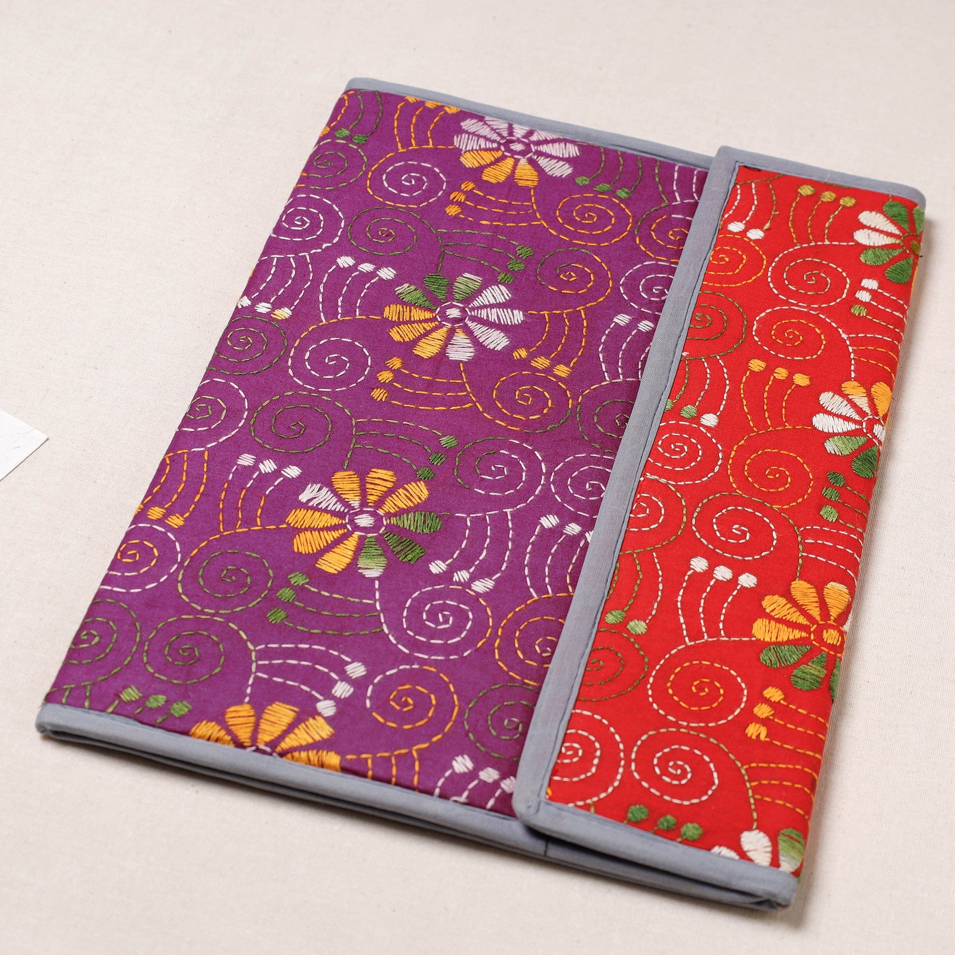 Bengal Kantha Work Handcrafted File Folder
