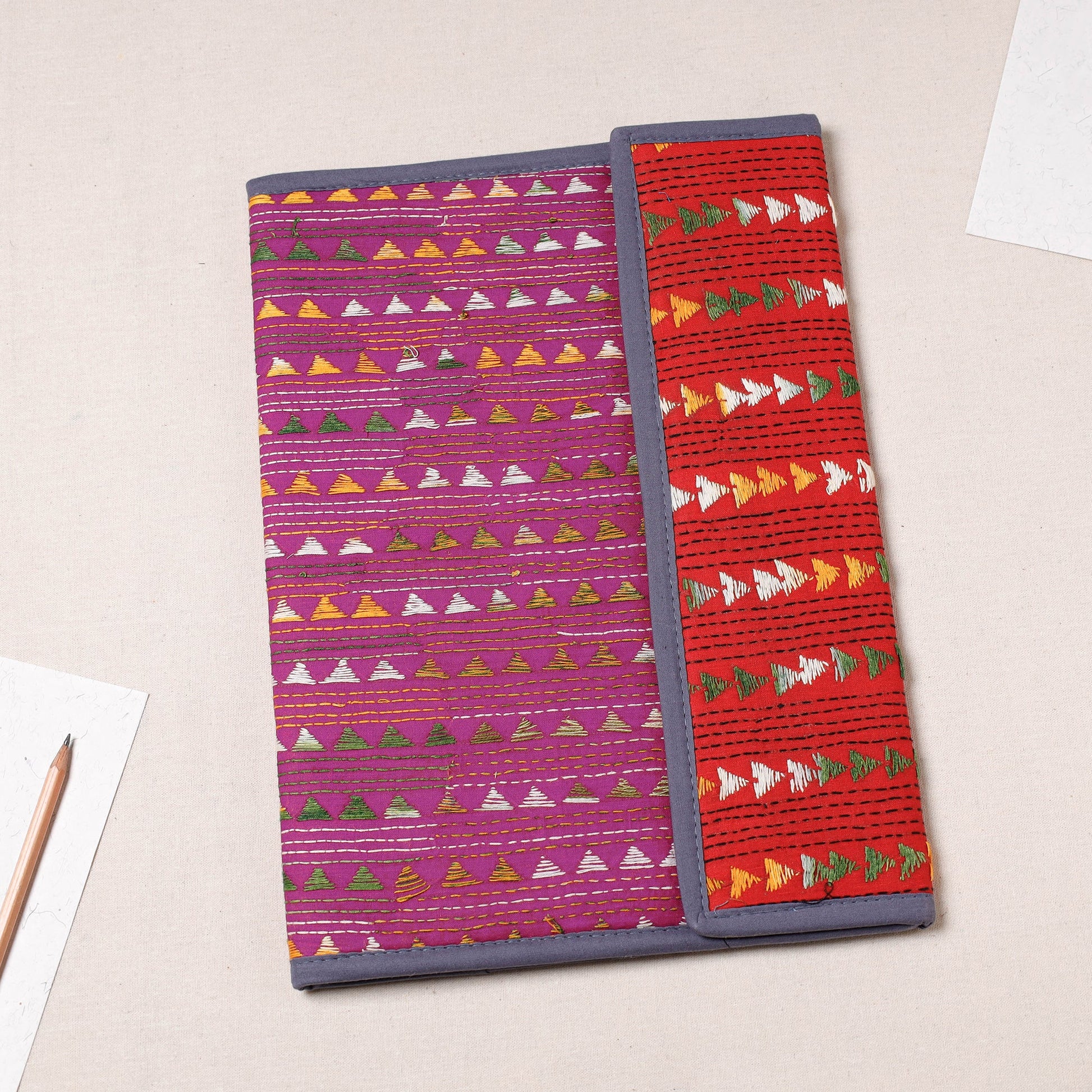 Bengal Kantha Work Handcrafted File Folder