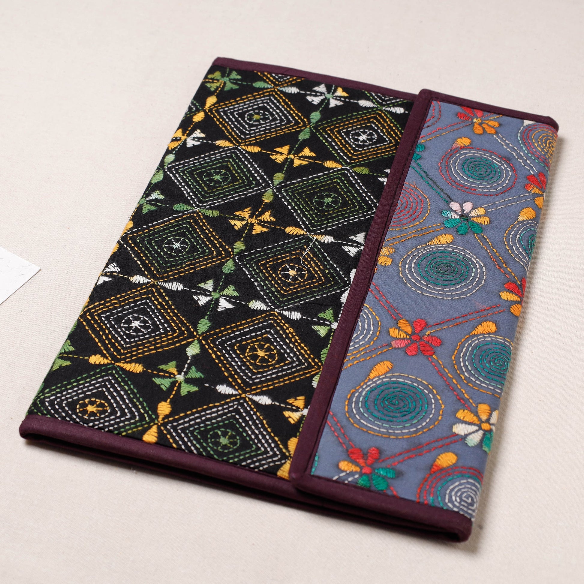 Bengal Kantha Work Handcrafted File Folder