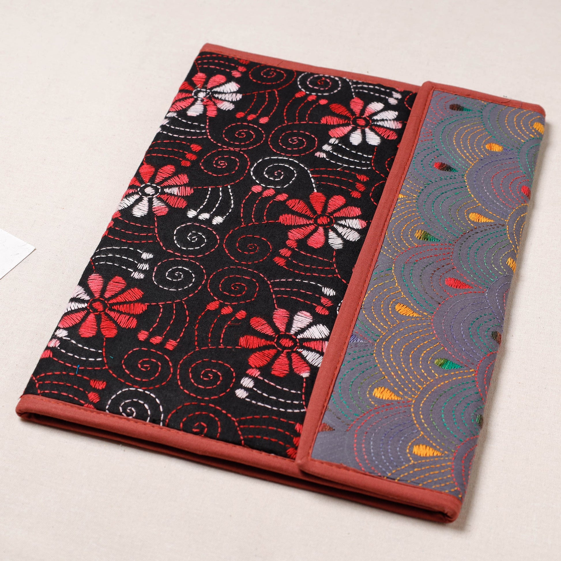Bengal Kantha Work Handcrafted File Folder