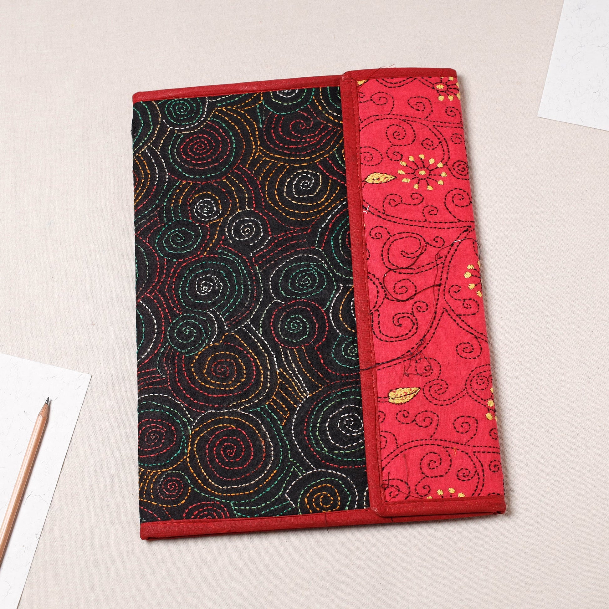 Bengal Kantha Work Handcrafted File Folder
