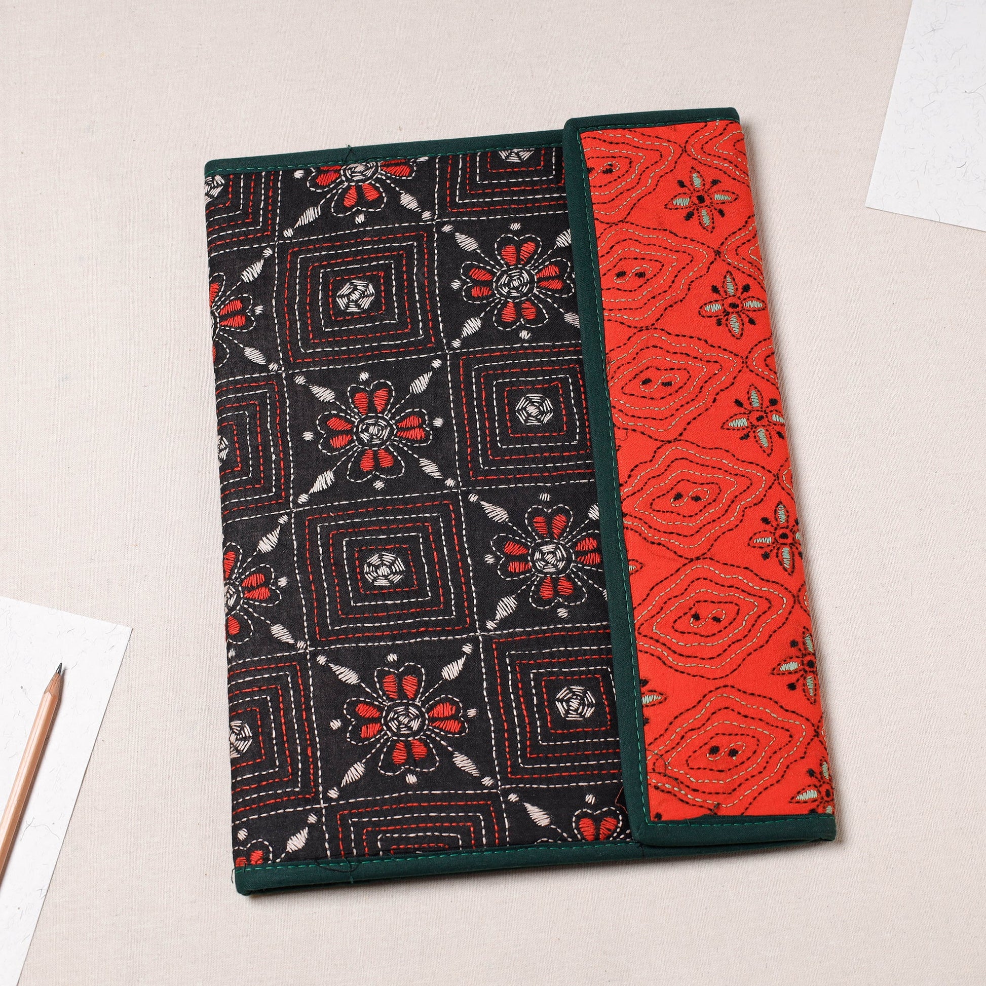 Bengal Kantha Work Handcrafted File Folder