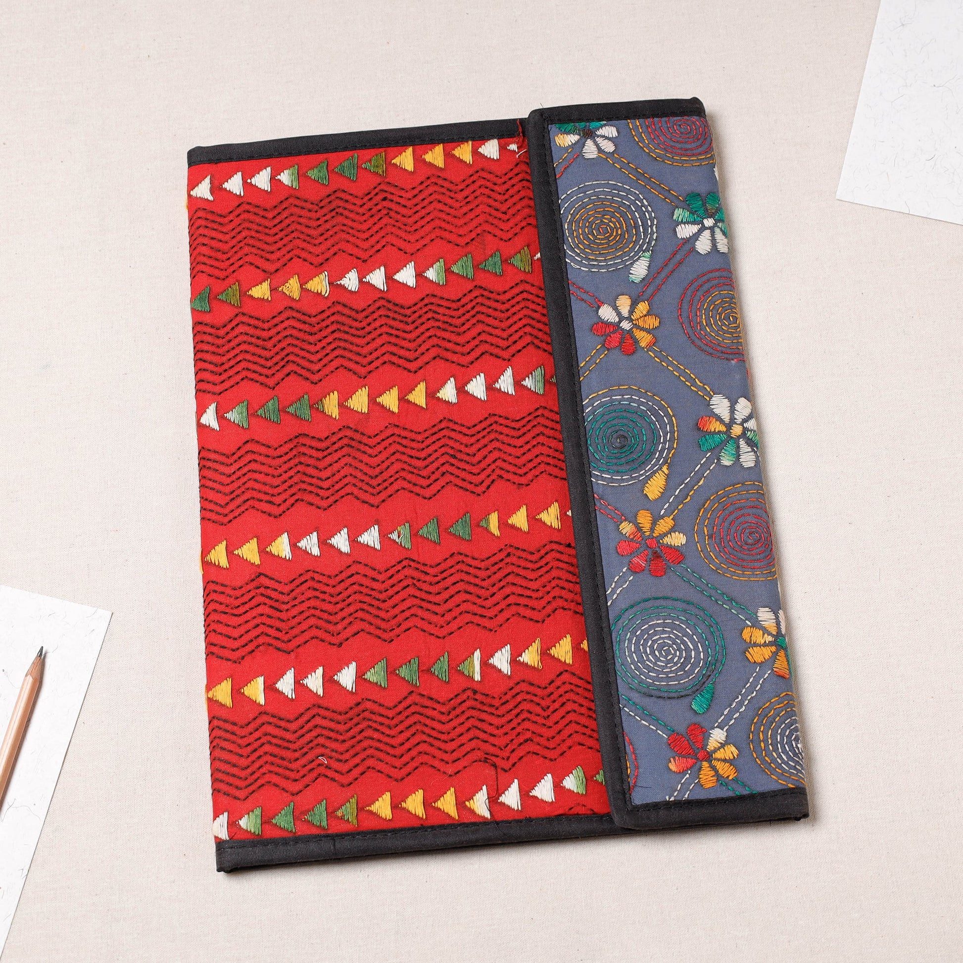 Bengal Kantha Work Handcrafted File Folder