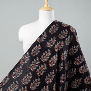 Black - Ajrakh Hand Block Printed Cotton Fabric 01