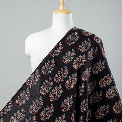 Black - Ajrakh Hand Block Printed Cotton Fabric 01
