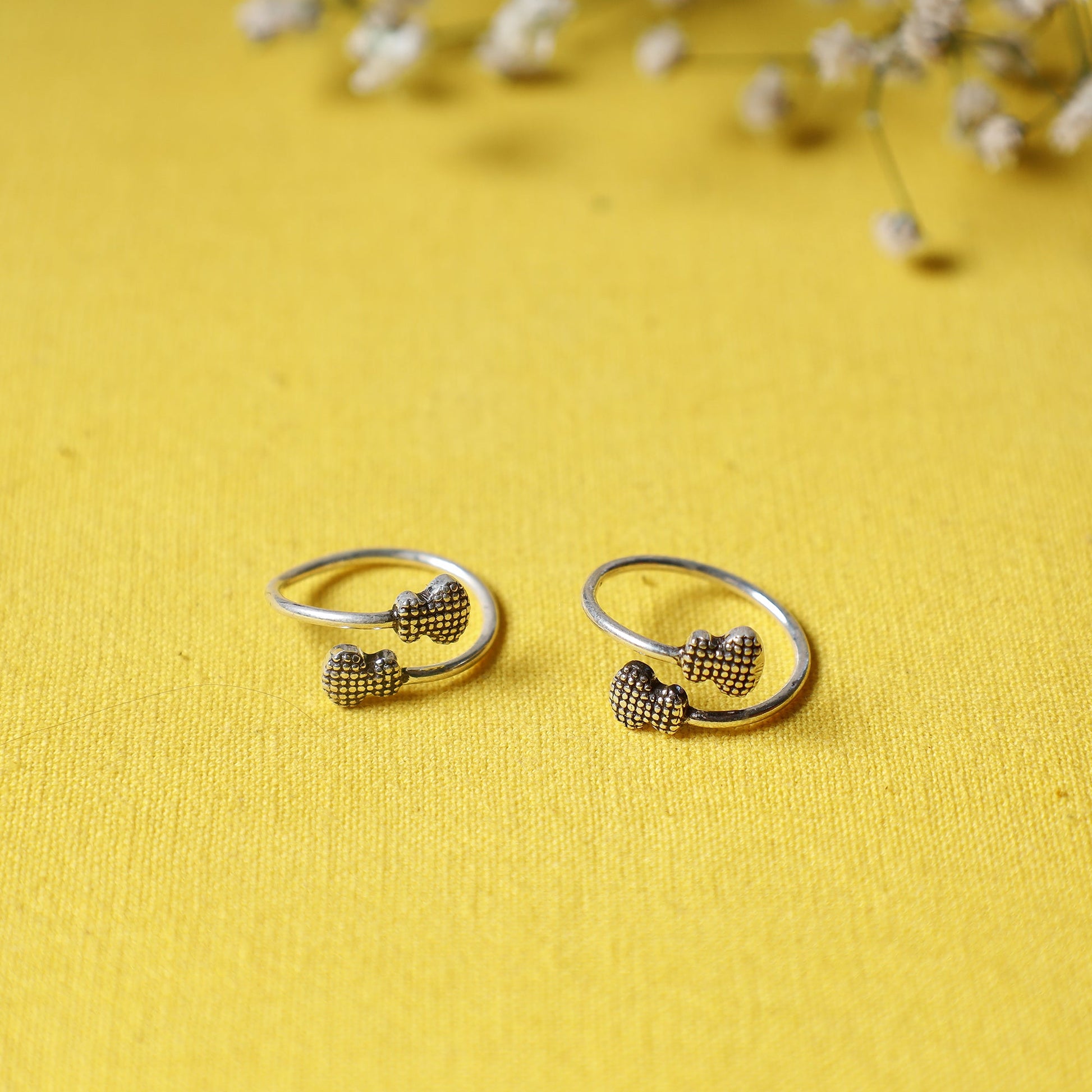 Antique Padma Sterling Silver Toe Rings (Adjustable)