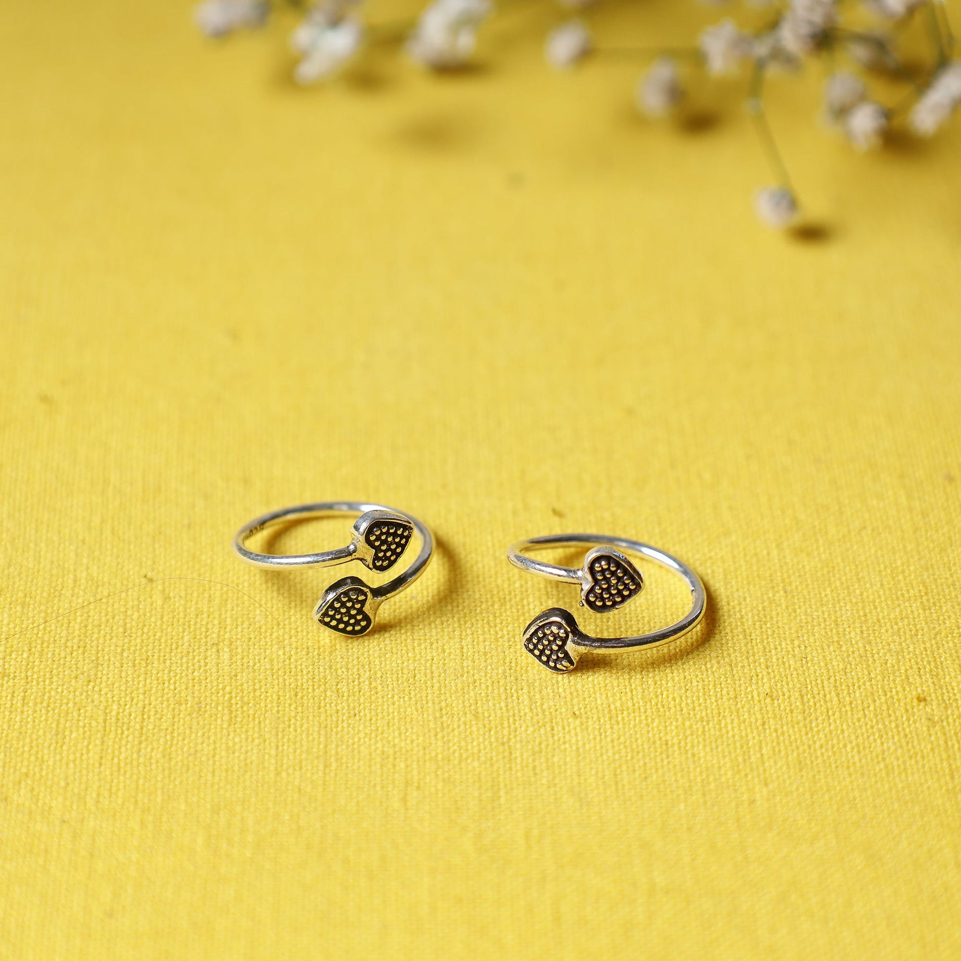 Antique Padma Sterling Silver Toe Rings (Adjustable)