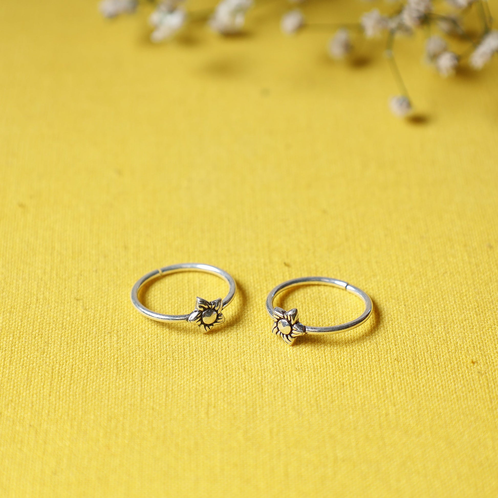 Antique Padma Sterling Silver Toe Rings (Adjustable)
