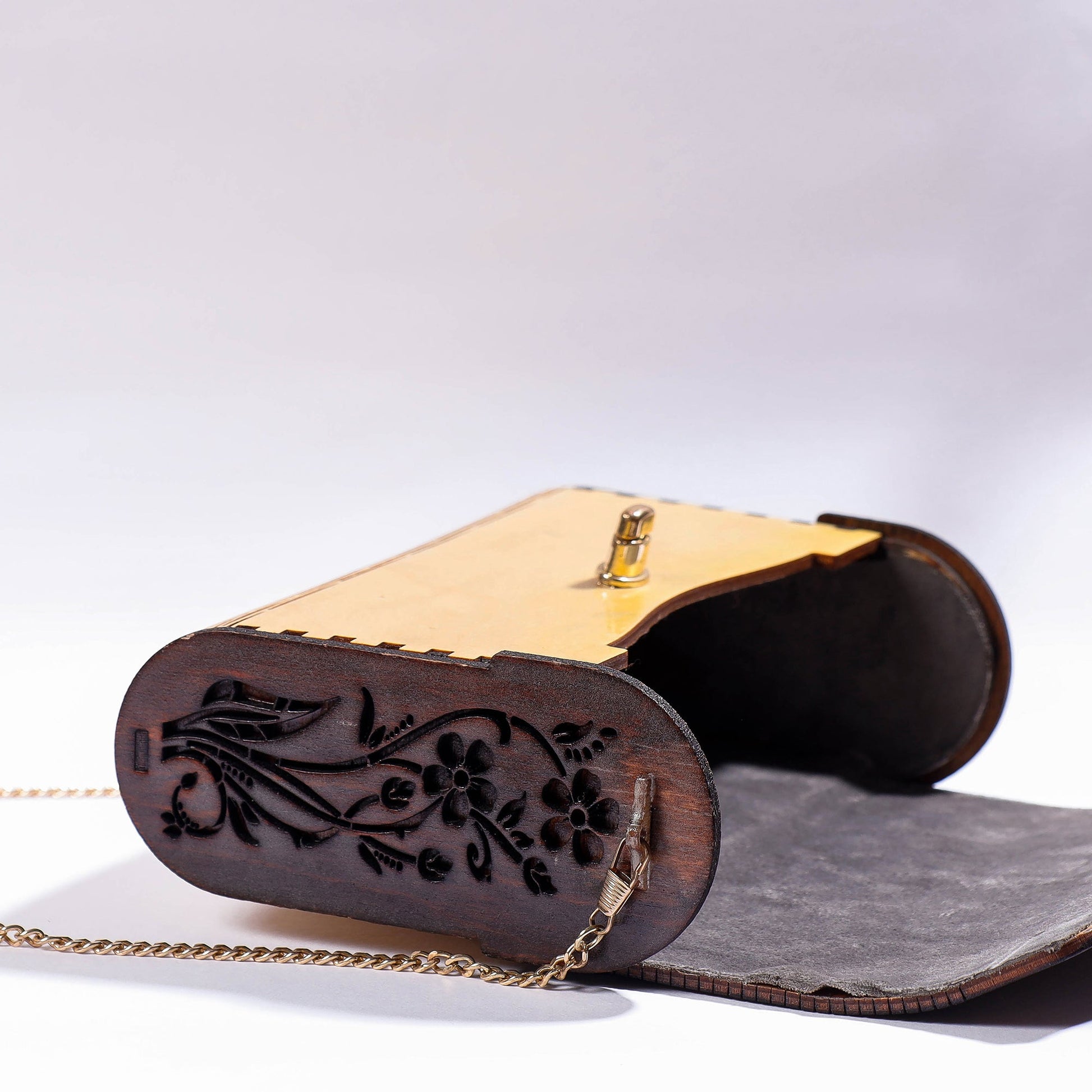 Brown - Handcrafted Birch Wooden Sling Bag