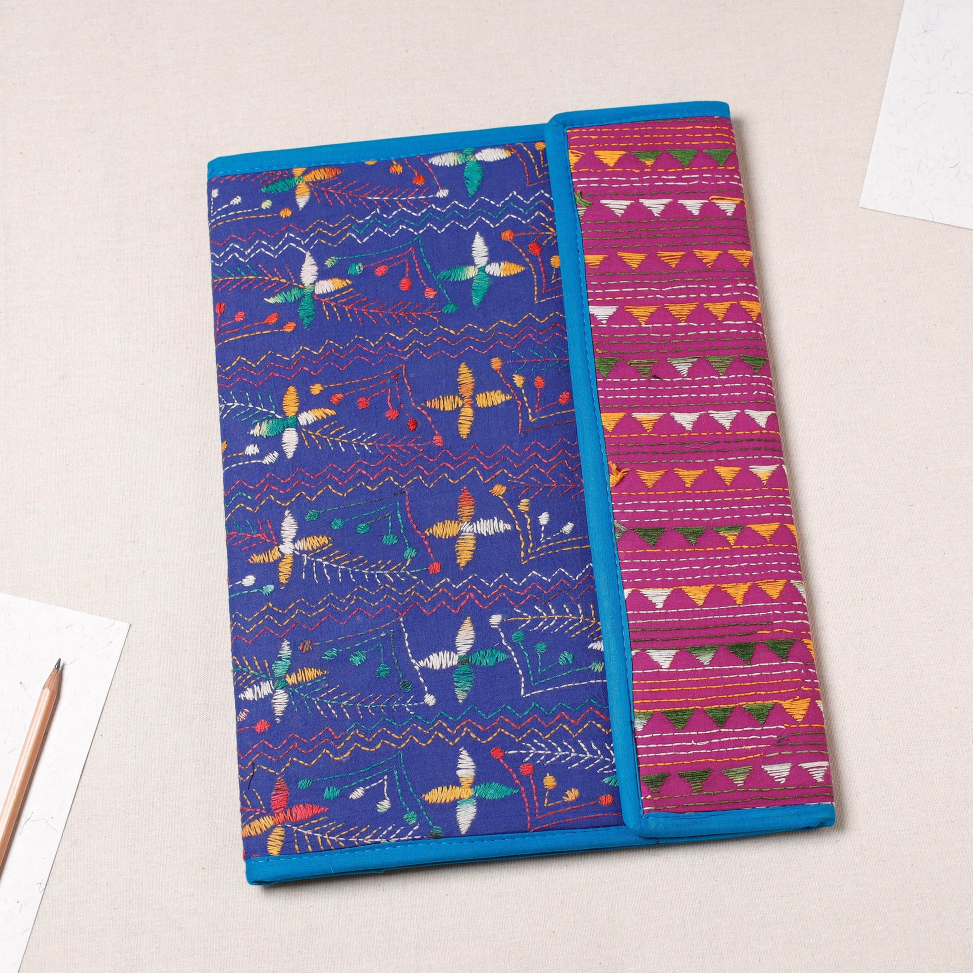 Bengal Kantha Work Handcrafted File Folder