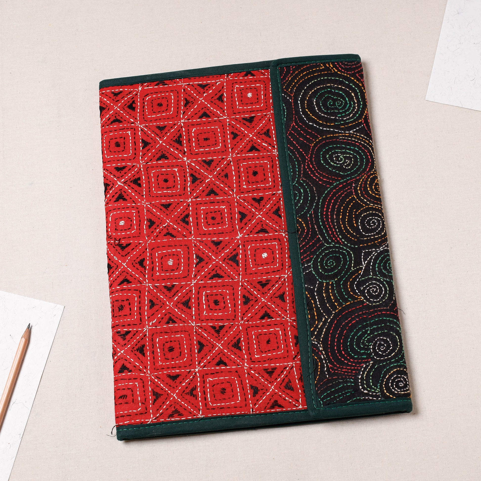 Bengal Kantha Work Handcrafted File Folder