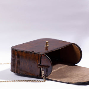 Brown - Handcrafted Birch Wooden Sling Bag