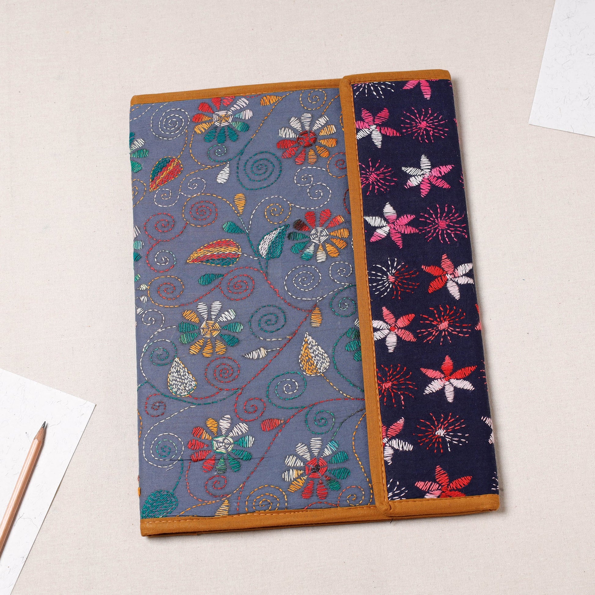 Bengal Kantha Work Handcrafted File Folder