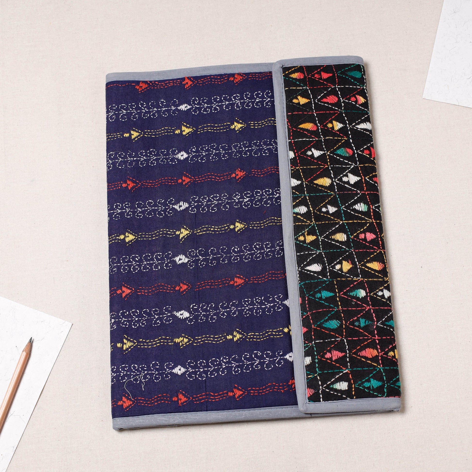 Bengal Kantha Work Handcrafted File Folder