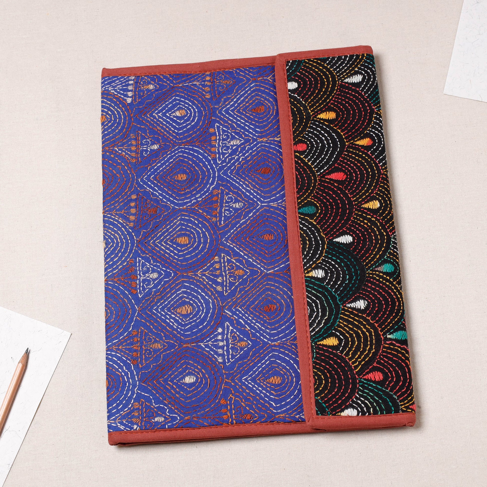 Bengal Kantha Work Handcrafted File Folder