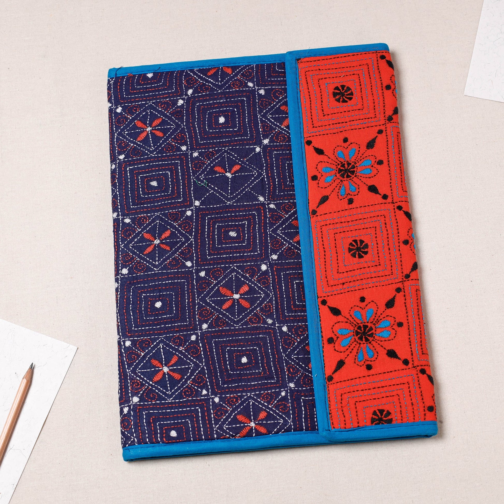 Bengal Kantha Work Handcrafted File Folder