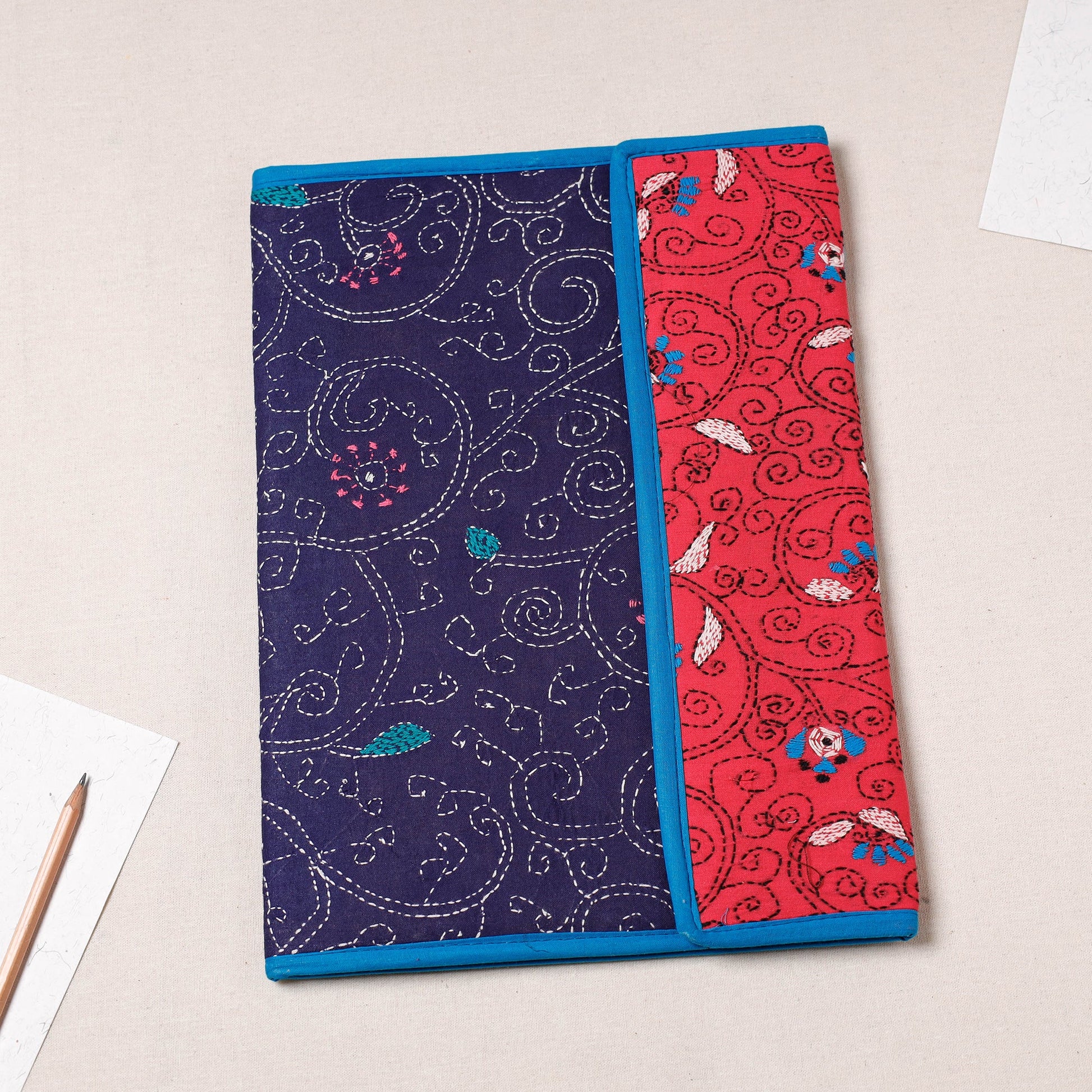 Bengal Kantha Work Handcrafted File Folder
