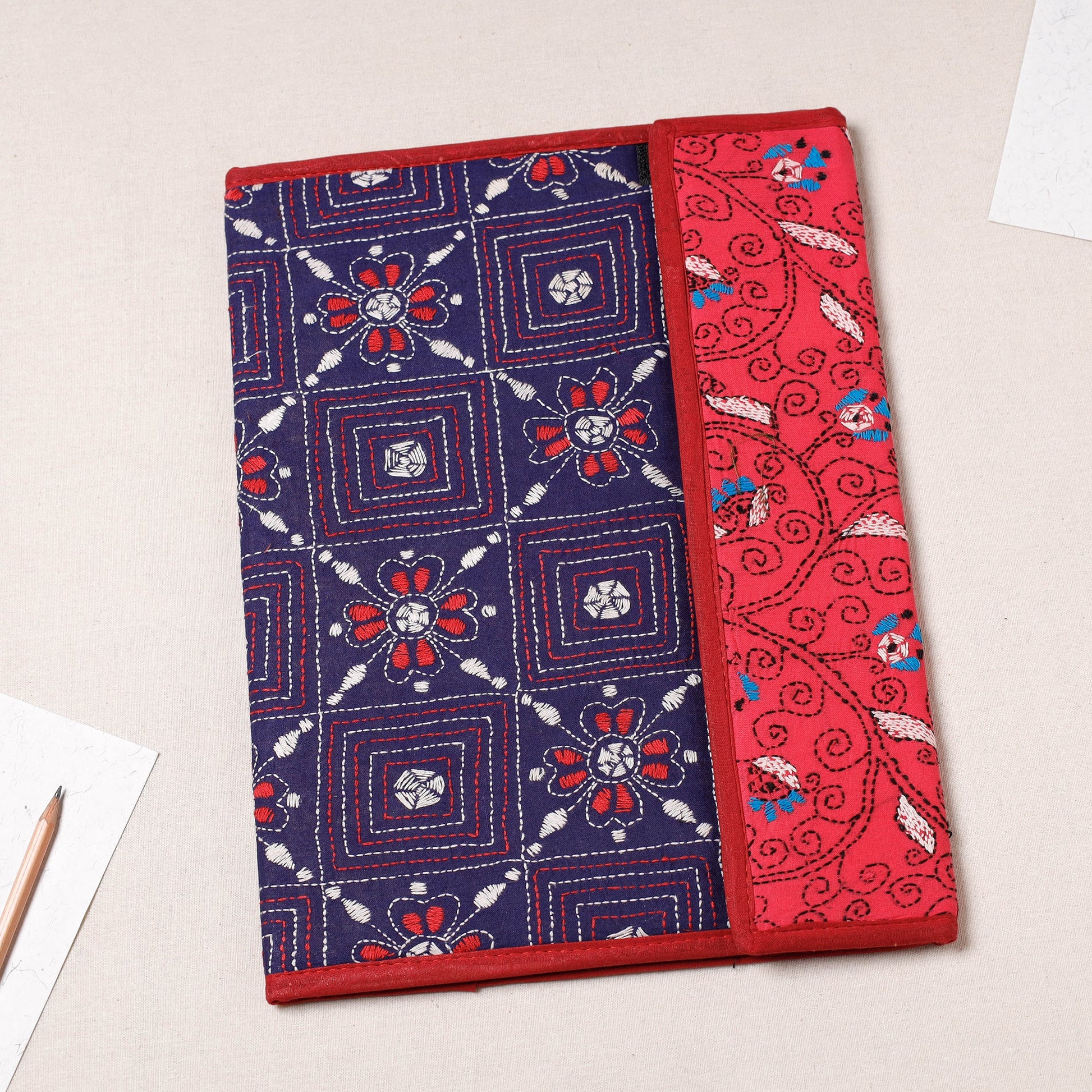 Bengal Kantha Work Handcrafted File Folder