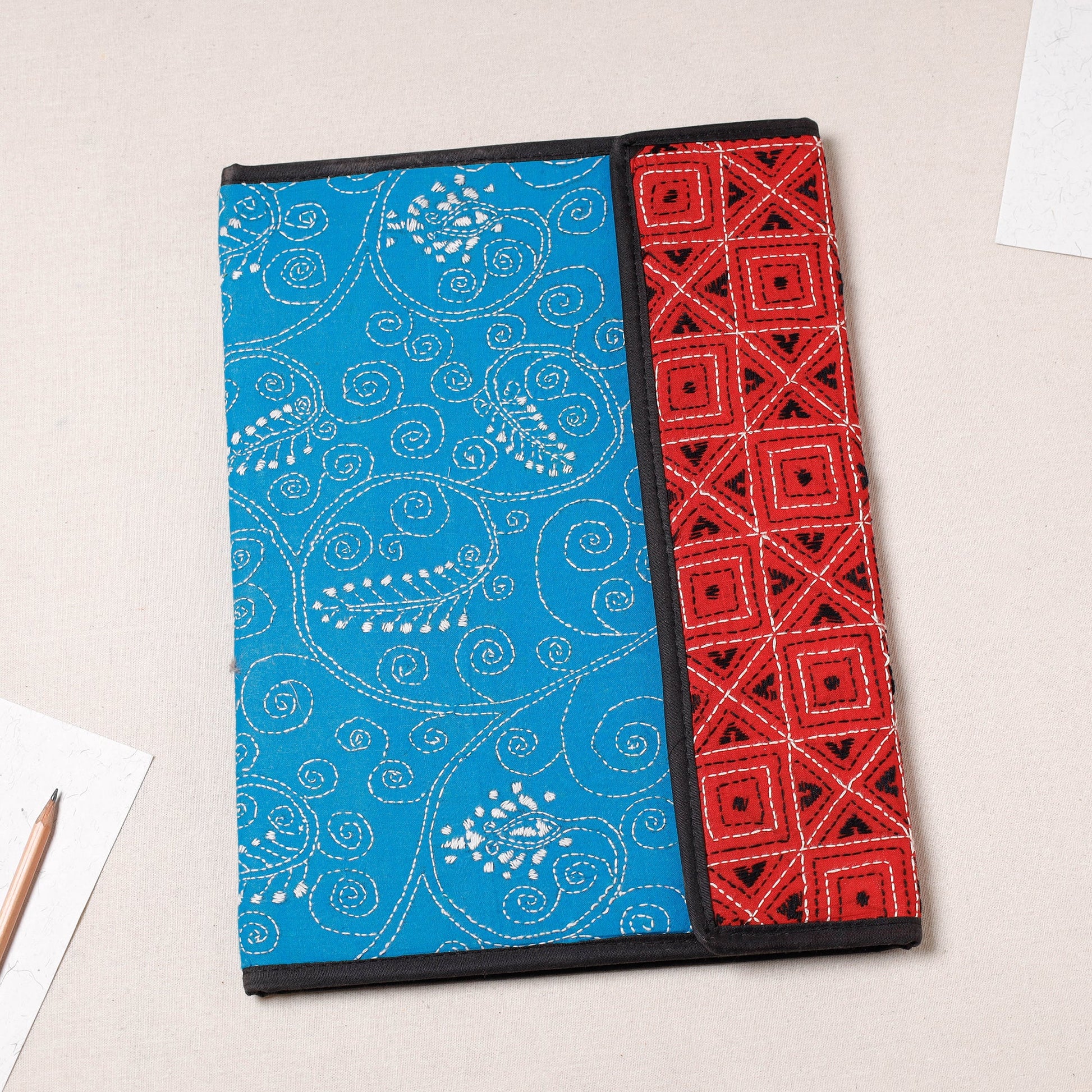 Bengal Kantha Work Handcrafted File Folder