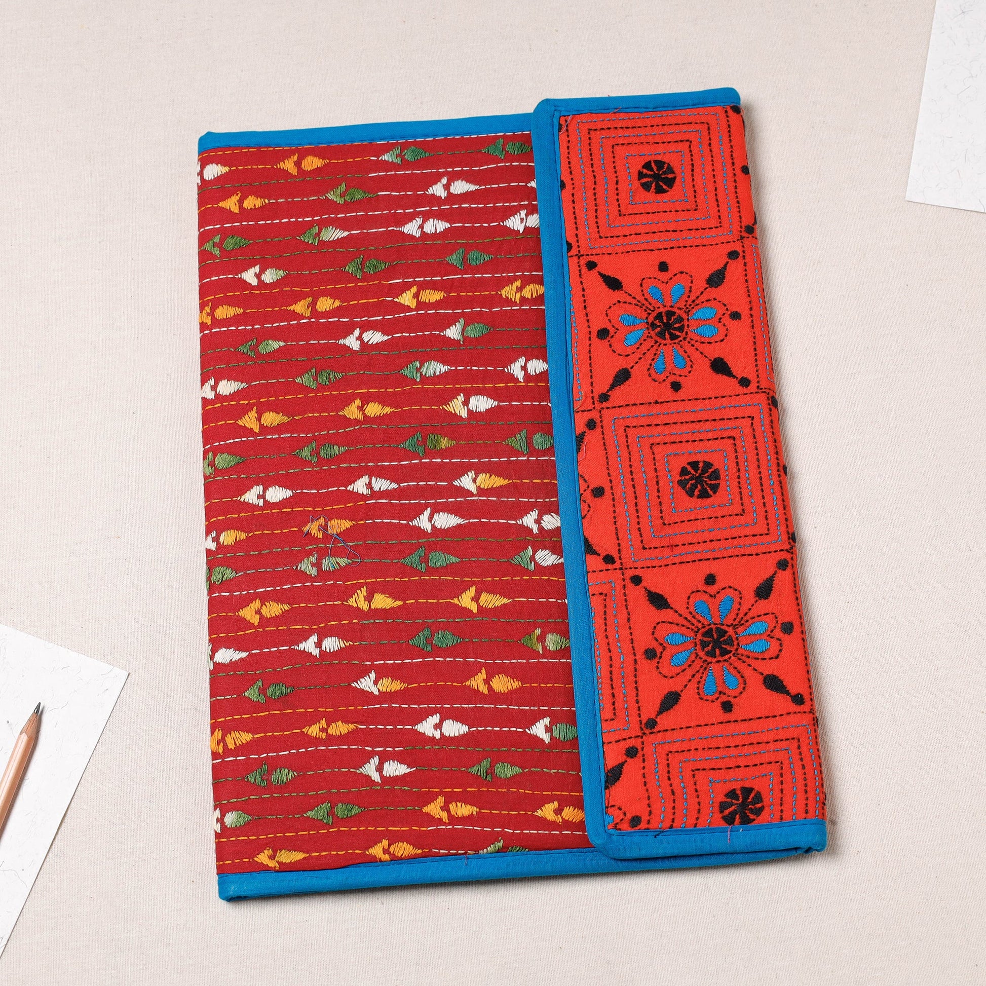 Bengal Kantha Work Handcrafted File Folder
