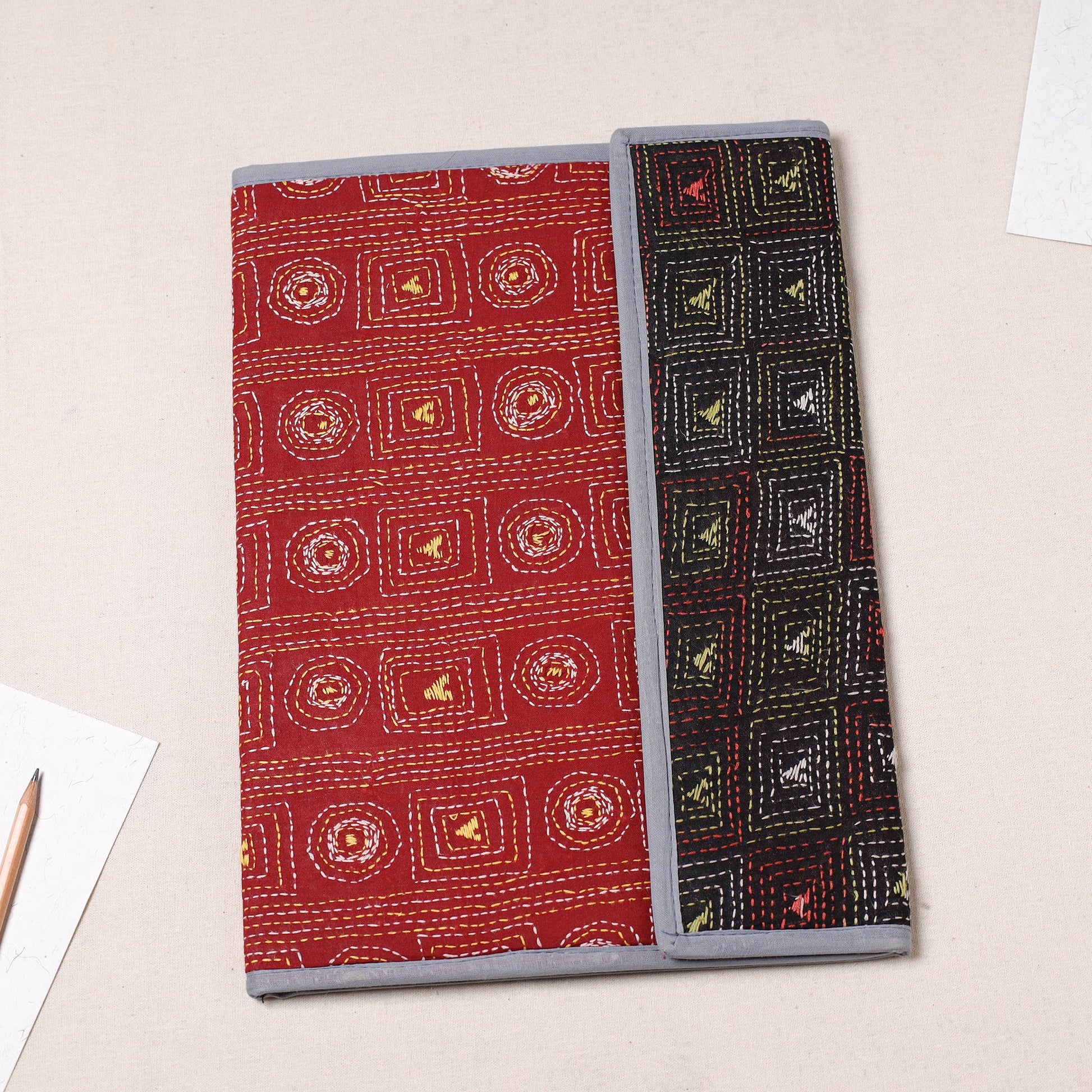 Bengal Kantha Work Handcrafted File Folder