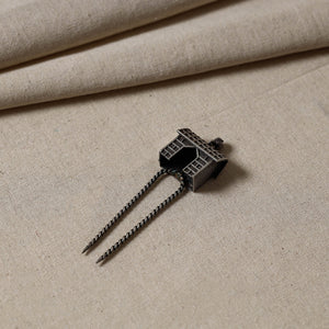 Antique Silver Finish Oxidised Brass Base juda Pin