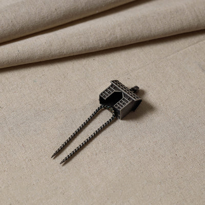 Antique Silver Finish Oxidised Brass Base juda Pin