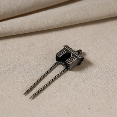 Antique Silver Finish Oxidised Brass Base juda Pin