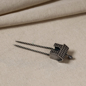 Antique Silver Finish Oxidised Brass Base juda Pin