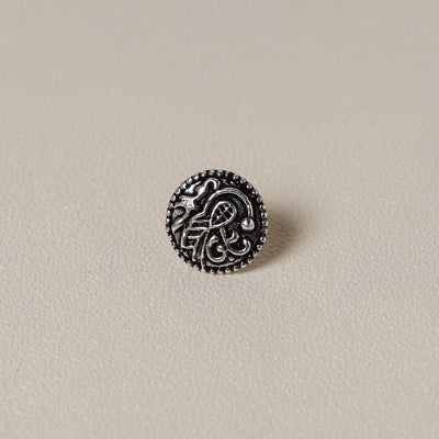 Antique Silver Finish Oxidised Brass Base Nosepin