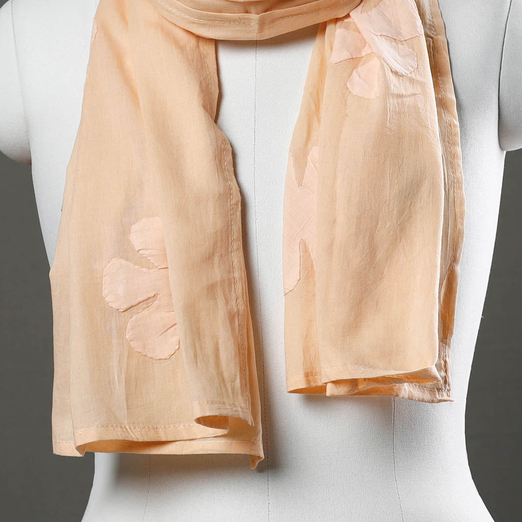 Beige - Barmer Applique Cutwork Cotton Stole