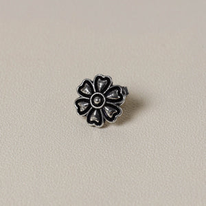Antique Silver Finish Oxidised Brass Base Nosepin