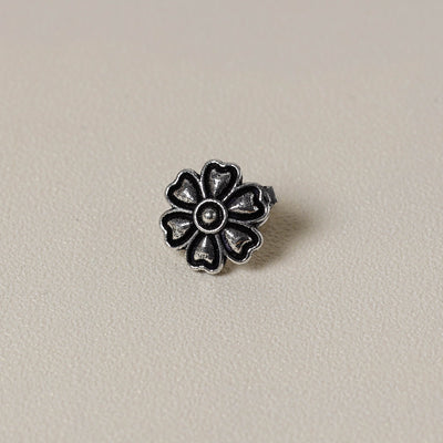 Antique Silver Finish Oxidised Brass Base Nosepin