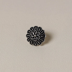 Antique Silver Finish Oxidised Brass Base Nosepin