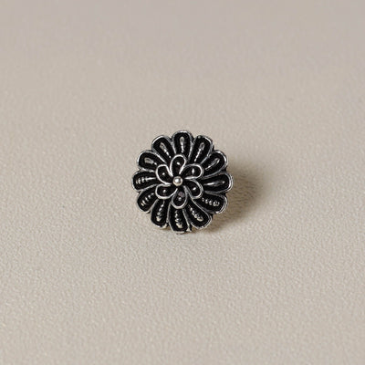 Antique Silver Finish Oxidised Brass Base Nosepin