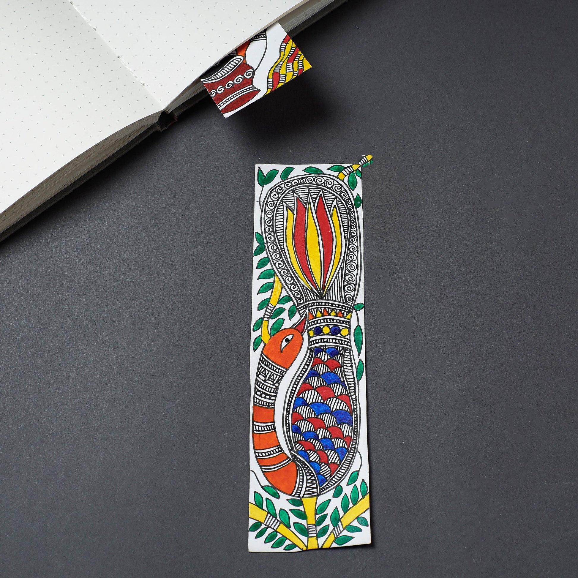 Assorted - Madhubani Handpainted Bookmark (7 x 2 in)