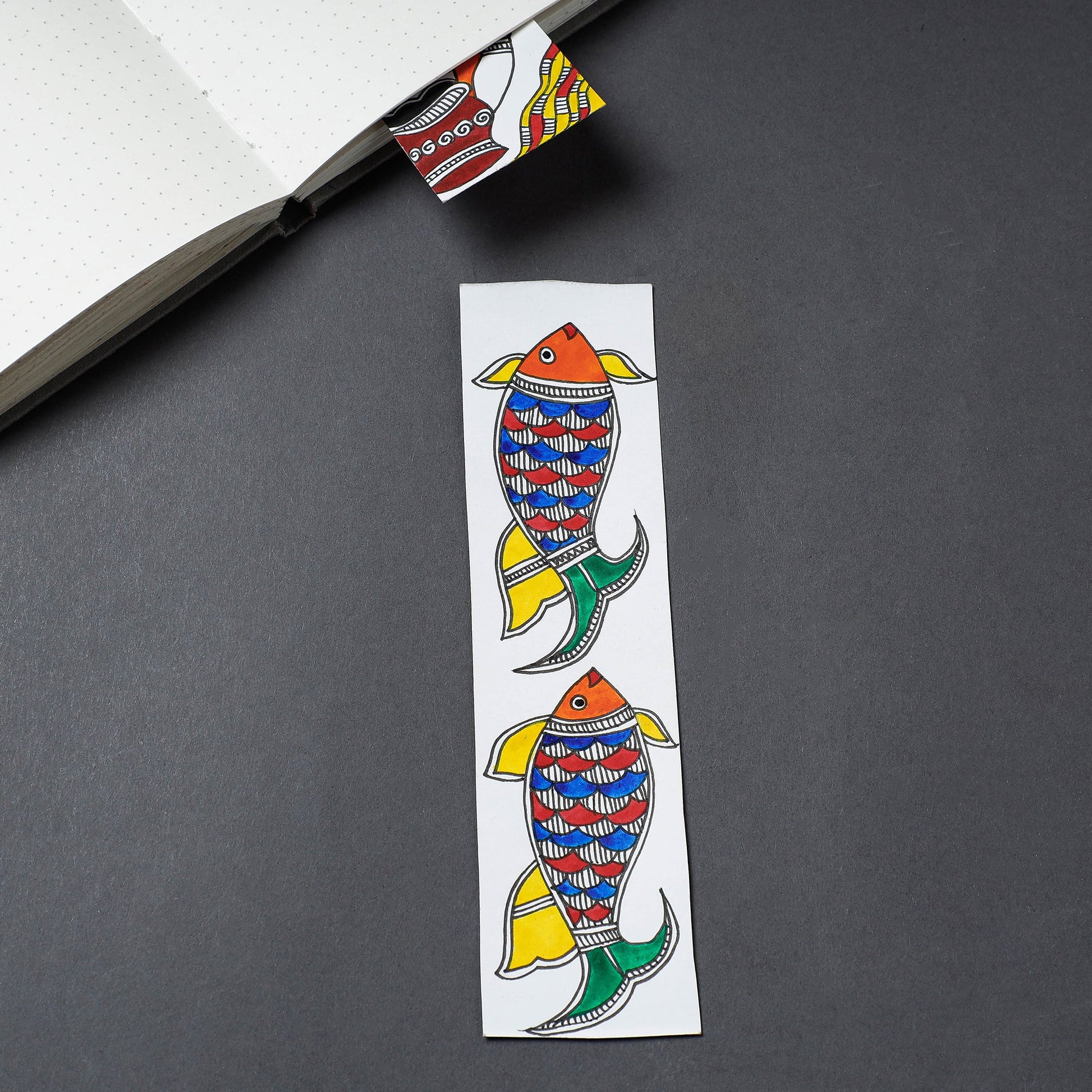 Assorted - Madhubani Handpainted Bookmark (7 x 2 in)