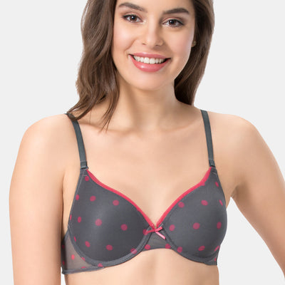 every de Bae Full Cover Padded Underwired T-shirt Bra - Steel Grey