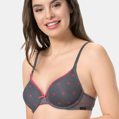 every de Bae Full Cover Padded Underwired T-shirt Bra - Steel Grey