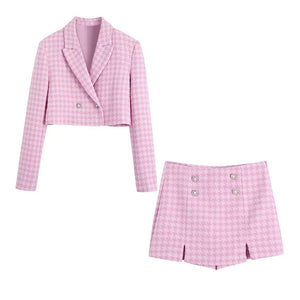 Chloey Luxe Tweed 2 Pc Set - Set of Jacket and Skirt
