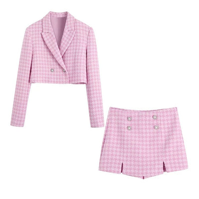 Chloey Luxe Tweed 2 Pc Set - Set of Jacket and Skirt