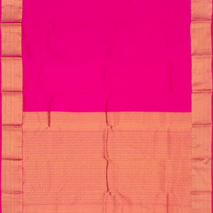 Hot Pink Silk Saree With Plain Body & Zari Border-Hot Pink