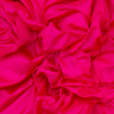 Hot Pink Silk Saree With Plain Body & Zari Border-Hot Pink
