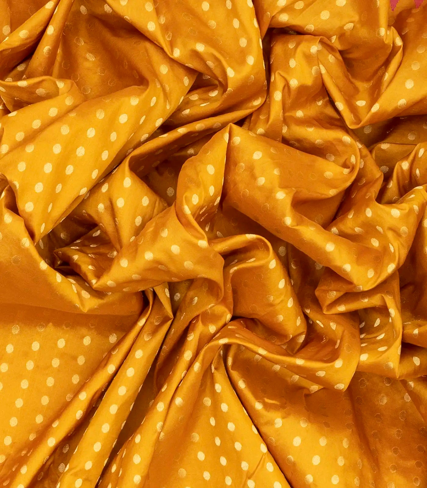 Mustard Kanchipuram Silk Saree With Floral Zari Motifs-Mustard