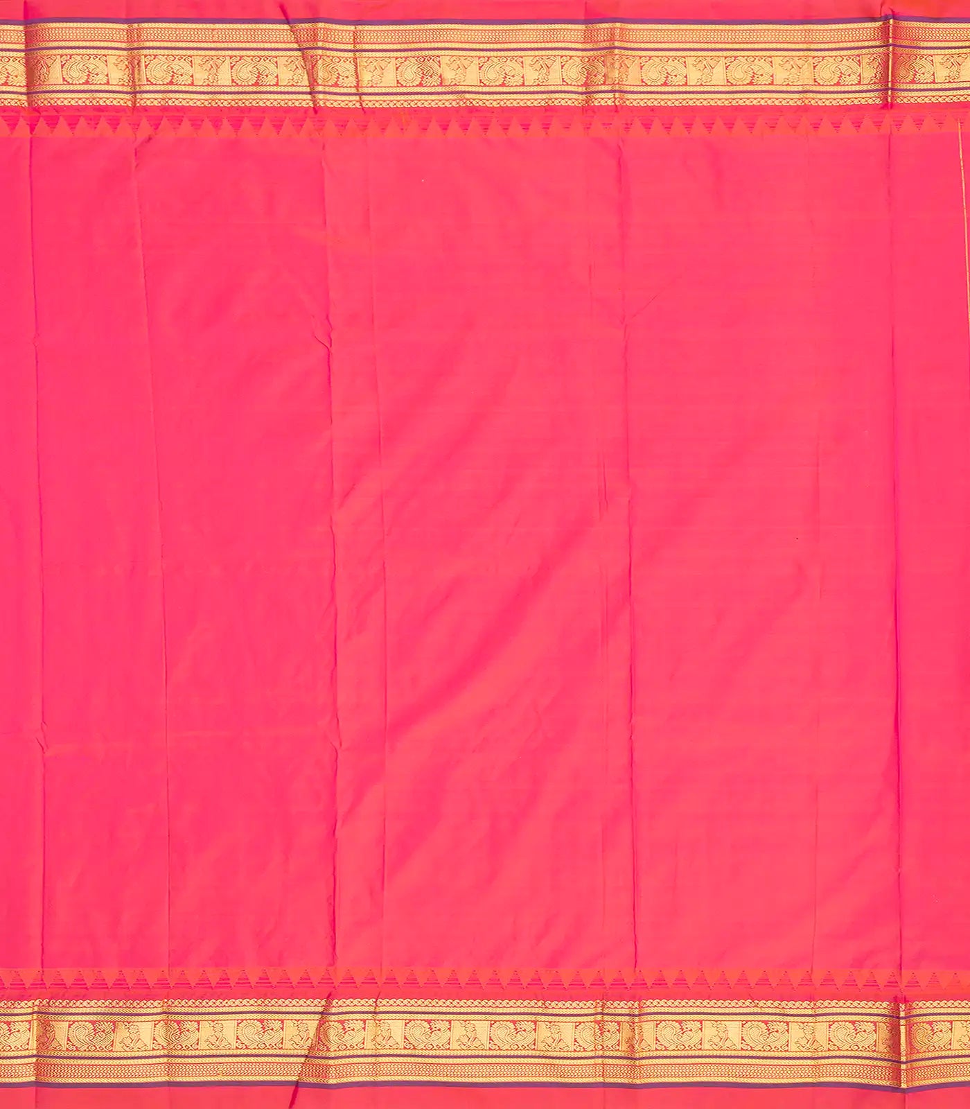 Mustard Kanchipuram Silk Saree With Floral Zari Motifs-Mustard