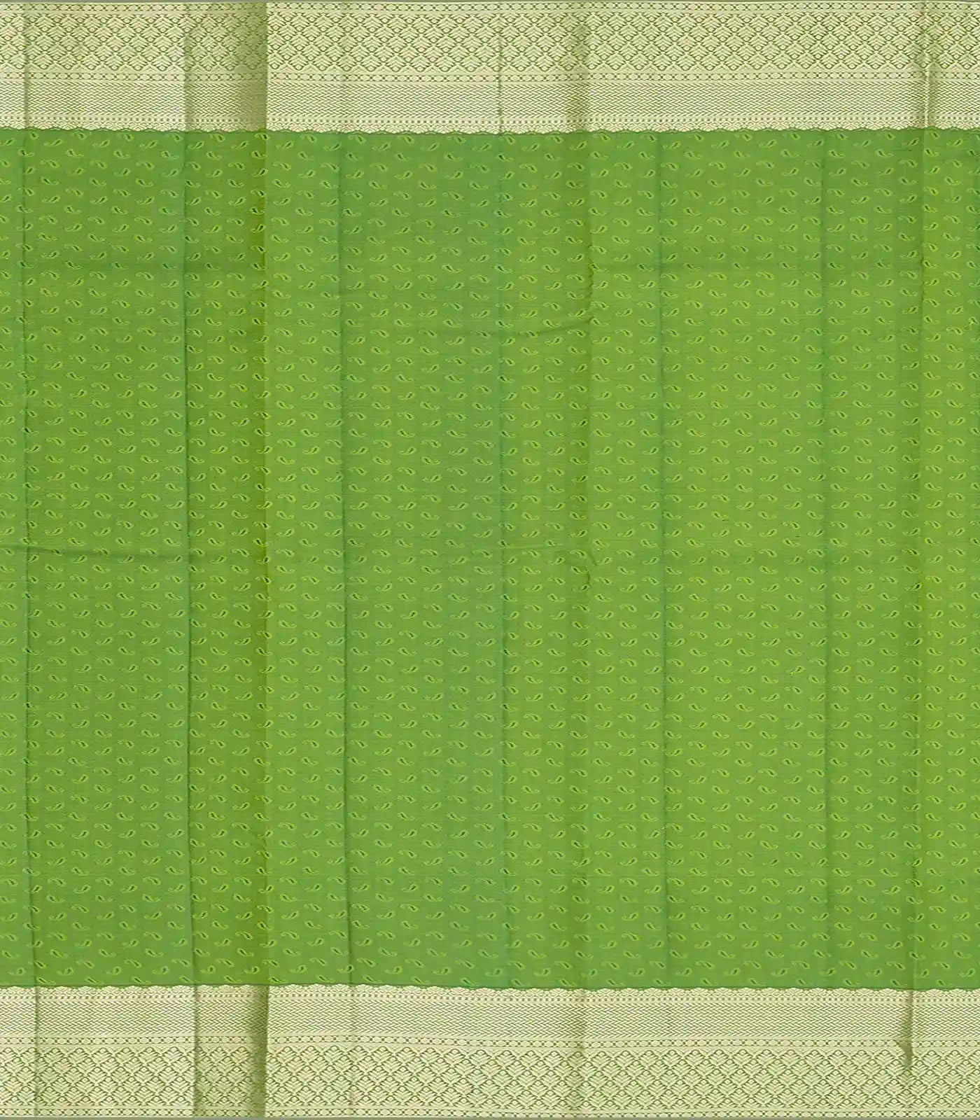 Leafy Green Silk Saree With Floral Jaal Motifs-Leaf Green