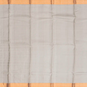 Grey Silk Saree With Floral motifs in Antique Zari-Grey