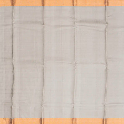 Grey Silk Saree With Floral motifs in Antique Zari-Grey