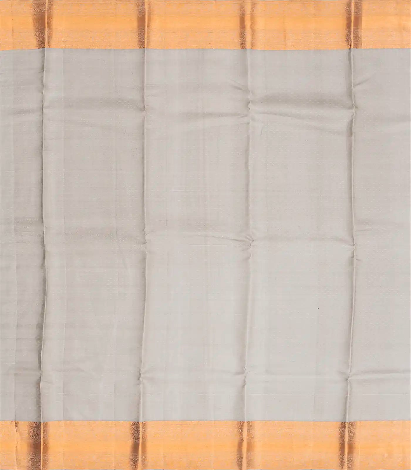 Grey Silk Saree With Floral motifs in Antique Zari-Grey