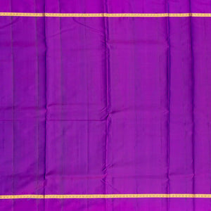 Blue Silk Saree With Zari Checks & Purple Border-Blue
